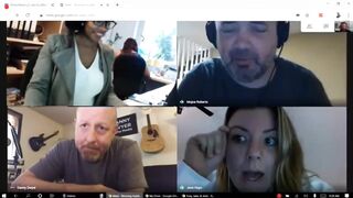 Huge jugs office lady forgets shes still on movie conference
