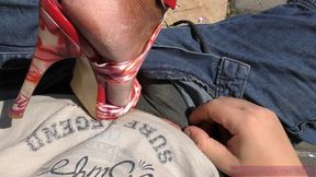 High heel ball stomping humiliation, foot domination