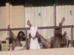 Sex on a balcony in ibiza