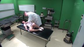 Doctor&#039;s Horny Colleague: Hairy Brunette Nurse Hunts Big Cock