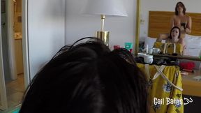 stepsister caught naked fucked on balcony and creampied in public