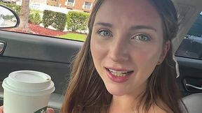 Sex trip around the city ends in bed with cum on trimmed sweet pussy