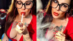 Dunhill White 100 - Audible Inhales and Exhales - Homewrecking Latina Teacher and Her Smoking Boobs