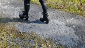 Flowers under merciless Boots