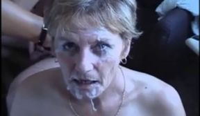 naughty granny swallowing cum