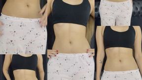 Worship my flat stomach and belly button