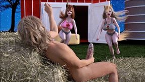Preview of Pony Girls Saki Vs Nami CatFight for Your Cock