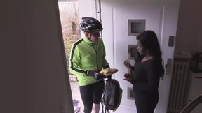 Beautiful ebony sucks and fucks an old biker&#039;s dick