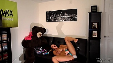 Slutty Babe Teal Conrad Makes Her Pussy Cum With Her Basket Of Toys!