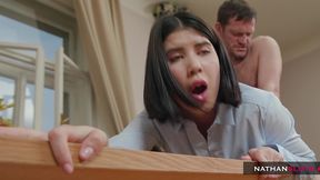 naughty teen thief lady dee caught & punished by her stepdad