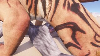 Wild Life / Furry Wolf chick with Furry Tiger