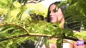 Stunning Girl in Stockings and Lingerie Enjoys Outdoor Sex with Him