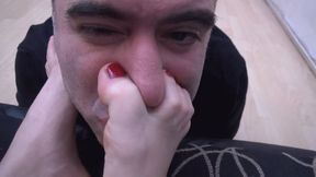 TRICIA - After A Long Day - Foot Humiliation And Foot Play On Face