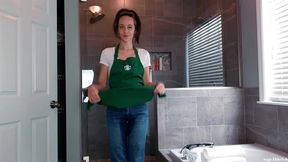 starbucks apron girl sage eldritch wetting jeans & panties