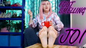 Lady Angela foot smelling JOI cum countdown soles