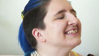 Unshaved big tit lesbo enjoying oral sex and anal fingered