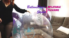 Deflating giant beach balls