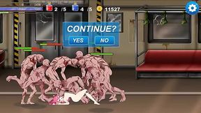 Alien monsters take on busty warrior in steamy train hentai