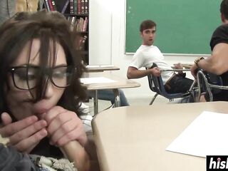 HISLUT - Brunette Hair teacher gets screwed in the classroom (Sarah Shevon)