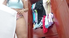 Very Hot Stepmom Plays with Her Lingerie