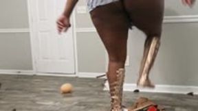 Fat Ass Jiggles and Shakes as Sexy Goddess Stomps on Disgusting Trash 1080smaller