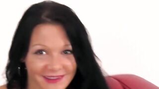 African haired skank inside fishnet tights fucking on the casting couch