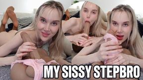Sissy Stepbros Panty Handjob Sissification - 4K