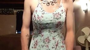 Cd in a blue dress no panties
