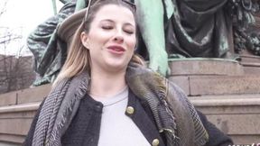 German Girl Mia Minou Picks Up forcasting in Munich, Screws Her Way In