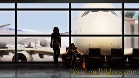 Giant Tits Lesbos Dildo Fingering&#x1F449; In The Airplane