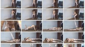 Svetlana does exercises with a plug in her ass