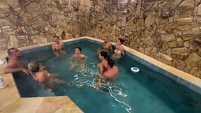 Hot Friends' XXX Orgy by the Motel Pool: Explicit Fun