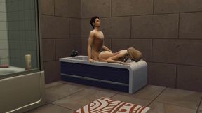 stepmom enters her virgin stepson bathroom while taking a bath to teach him how to have sex with a woman
