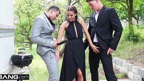 Eveline Dellai Takes Two Dicks at BBQ Bash!