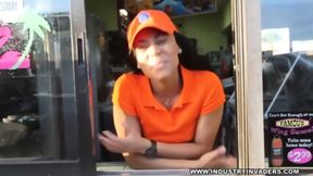 Blowjobs, deepthroating, and cocksucking galore as PRO Jayla Foxx gets serviced by Popeye's