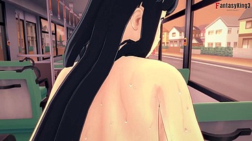 Hinata on the bus with uniform - Naruto - Premium video