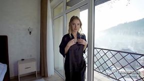 Hot Blonde Devours Passionate Hotel Room Screwfest