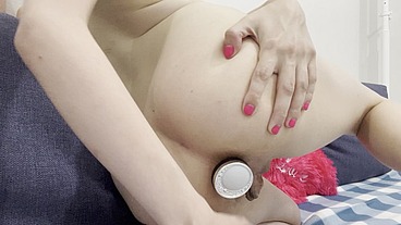 Solo girl cute and sensual self fuck with different toys.