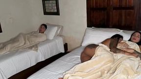 Marina and Silvana pleasure each other with a virgin stepson
