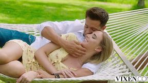 Blue eyes babe loves every inch of big cock during vocation with her lover
