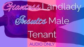 Giantess Landlady Insults Male Tenant
