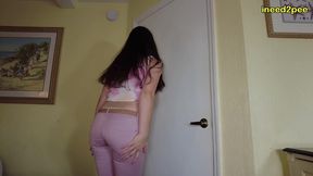 anastasia rose desperate to pee in line up omorashi