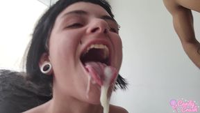 petite naughty teen getting my load of milk in her mouth