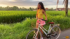 Teaching Cutie How To Ride A Bike And She Teaches Me How To Fuck All Night - Creampie