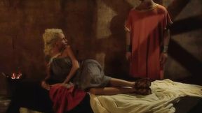 Romantic conquests in ancient Rome's darkest alleyways with soft whispers and seductive submission