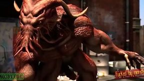 Post-Apocalyptic Anal and Facial Monster Hentai with Small Tits