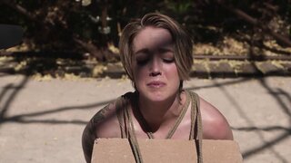 Charlee Chaste got tied in the middle of the day by Pope