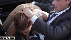 Jessica gives me a public BJ and rides my cock in the car.