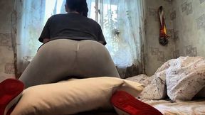 Nastya jump on bed trampling and barefoot + dirrty sneakers + pillow hump
