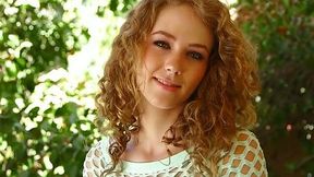 Curly-haired babe Kimber Day gives her boyfriend one hell of a blowjob